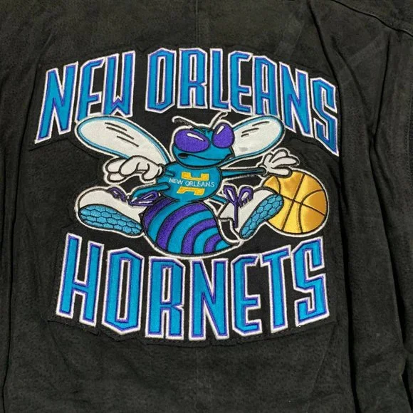New Orleans Charlotte Hornets NBA G-III Suede Varsity Jacket New Men - Picture 4 of 4